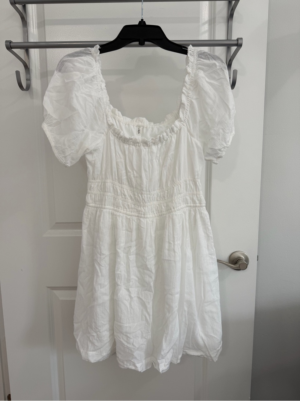 bp White Puff-Sleeve Mini Dress